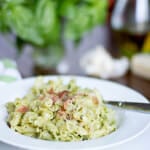 pesto pasta with speck