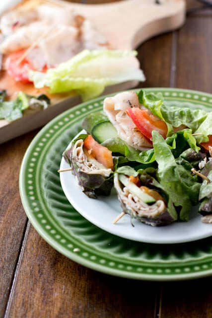 peppered turkey lettuce wrap