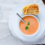 three cheese grilled cheese with cream of tomato soup ohsweetbasil.com
