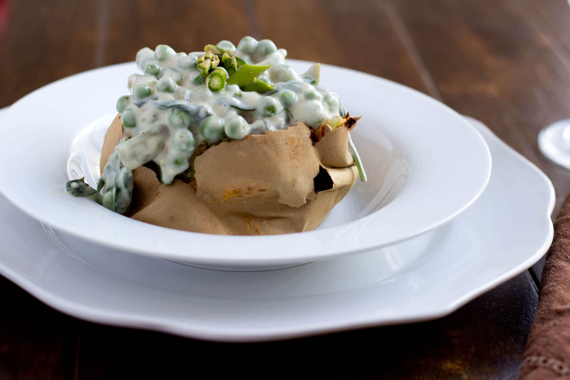 Basil Primavera Stuffed Potato